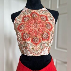 House of Harlow 1960 Festival Linen Blend Halter